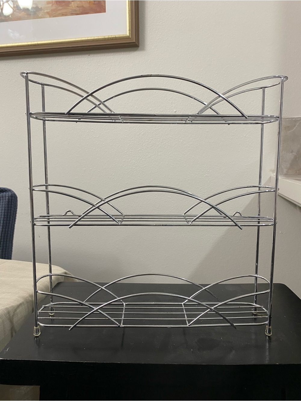 Chrome 3-Tier Wire Kitchen Spice Rack